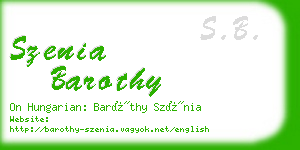 szenia barothy business card